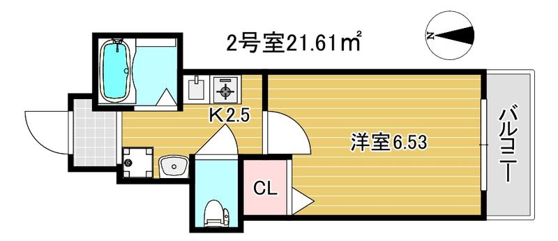 URBAN HILLS 東小橋(1K/3階)の間取り写真