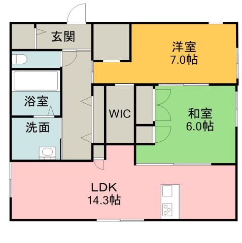 BORIKIしののめ和(2LDK/1階)の間取り写真