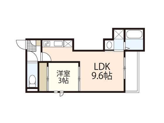 GRANDTIC 旭園(1LDK/1階)の間取り写真