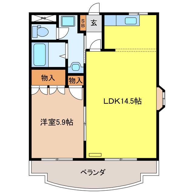 オリンピア F(1LDK/2階)の間取り写真