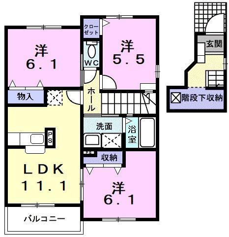 フィルグラット(3LDK/2階)の間取り写真