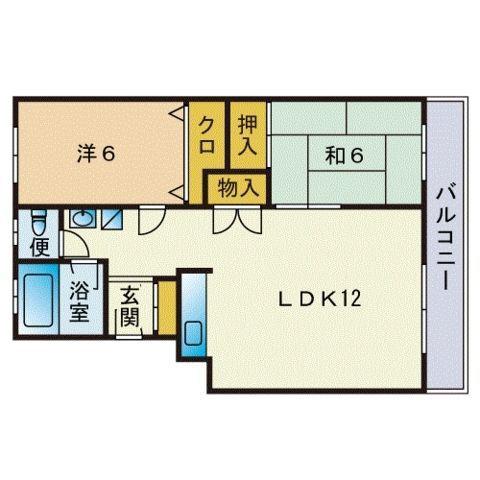 清水ハイツ(2LDK/1階)の間取り写真