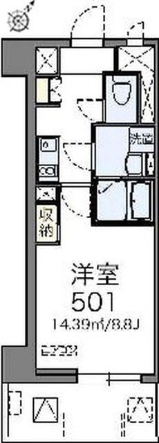 レオネクストル ヴァン ブルー(1K/5階)の間取り写真