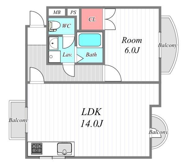 メゾンNK(1LDK/3階)の間取り写真
