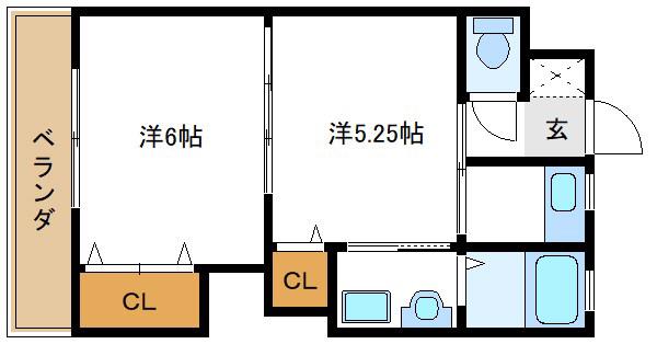志げる荘(1DK/1階)の間取り写真