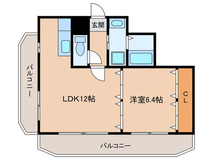 TRILLION(1LDK/4階)の間取り写真