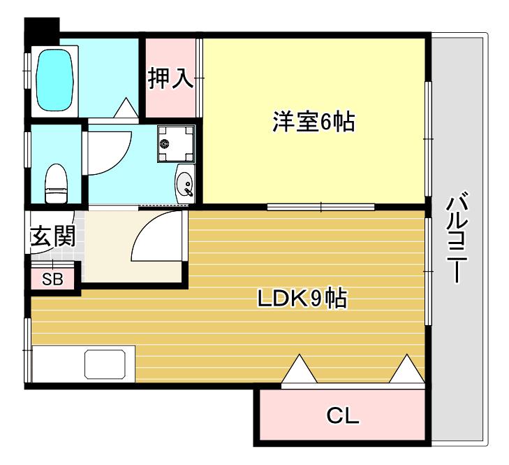 パラツィーナ二見(2LDK/4階)の間取り写真