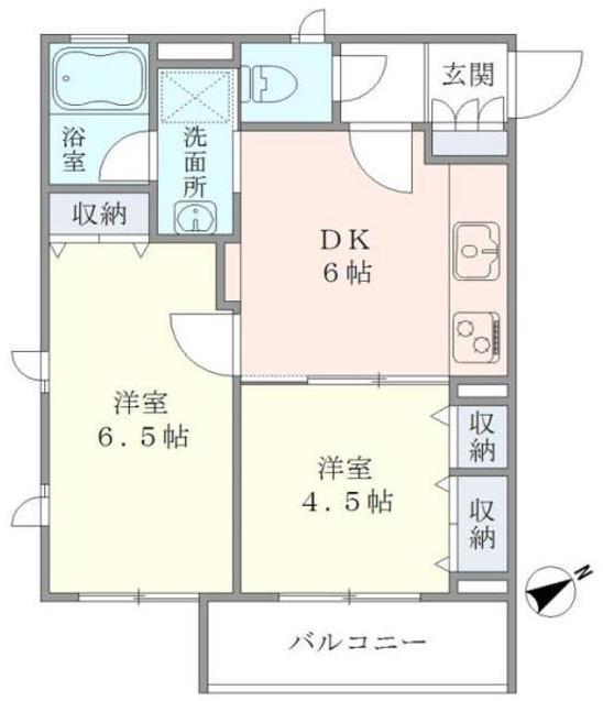 WELLHOUSE東大井(2DK/2階)の間取り写真