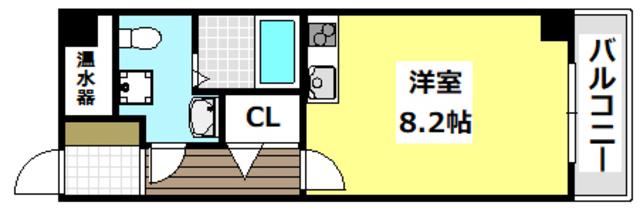 プラスコート西豊川(ワンルーム/2階)の間取り写真