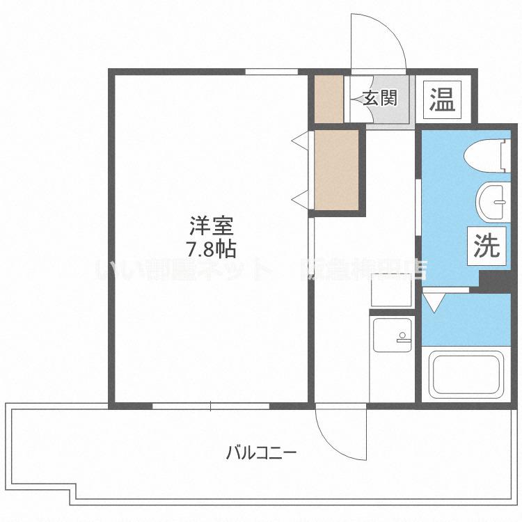 地下鉄御堂筋線 西中島南方駅 徒歩5分 9階建 築25年(1K/6階)の間取り写真