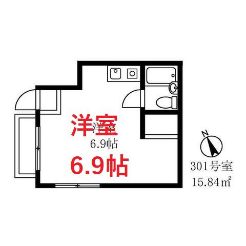 アーバンハイツ(ワンルーム/3階)の間取り写真