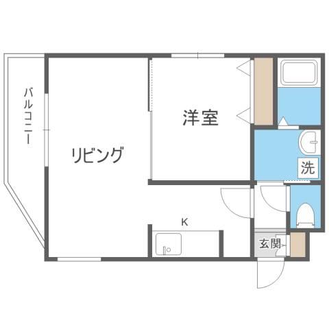 SERAM円山鳥居(1LDK/3階)の間取り写真
