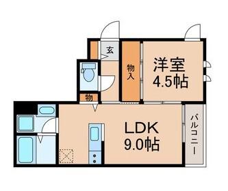 エキューム登戸(1LDK/3階)の間取り写真