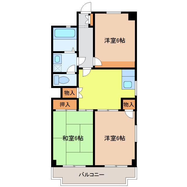 酒井マンションB棟(3DK/4階)の間取り写真