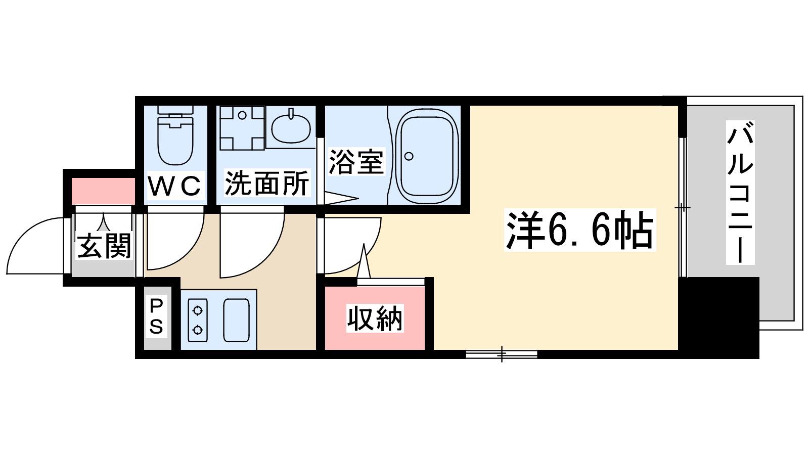 エスリードテンロク(1K/7階)の間取り写真