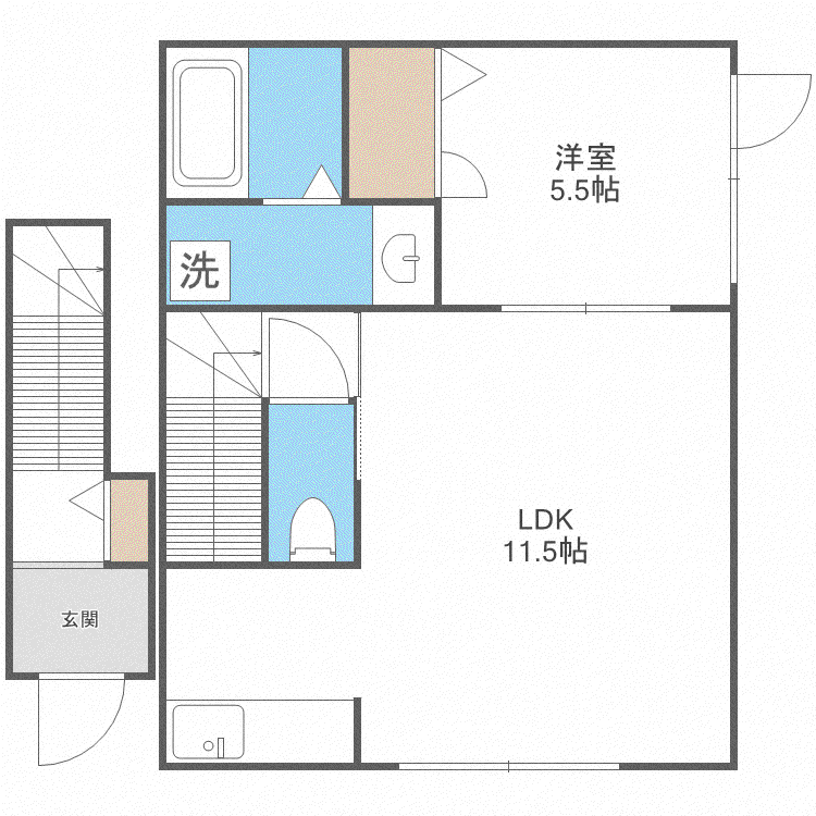 ハイムレトア(1LDK/2階)の間取り写真