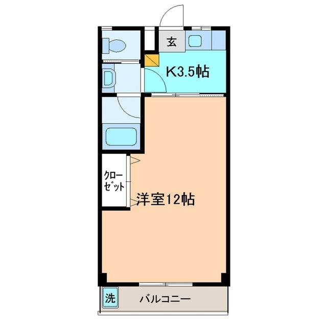 セシボン堀内II(1K/1階)の間取り写真