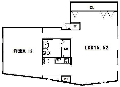 FIOWER BEAR BLDG(1LDK/3階)の間取り写真