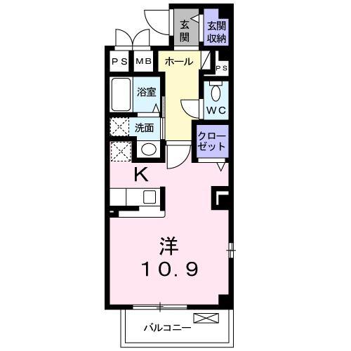 駅前町アビタシオン(ワンルーム/1階)の間取り写真