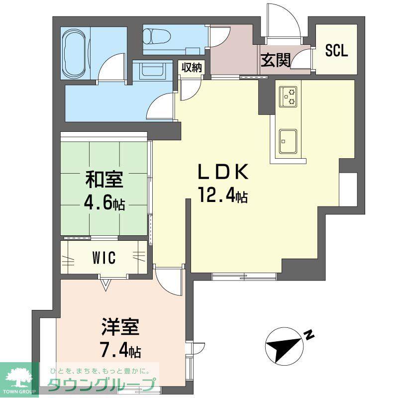WITH PLUS 青葉台(2LDK/1階)の間取り写真