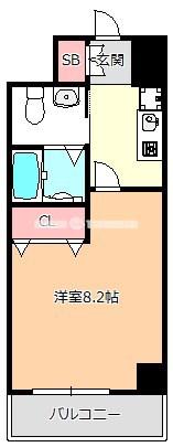CASSIA天王寺東(1K/7階)の間取り写真