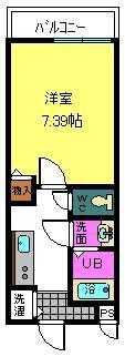 プロムナード西本町(1K/1階)の間取り写真