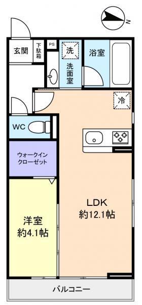 JYUTO勝田台V(1LDK/2階)の間取り写真