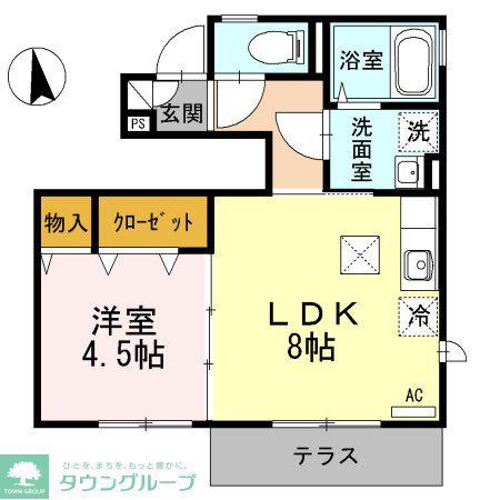PLEMIER西大井(1LDK/1階)の間取り写真