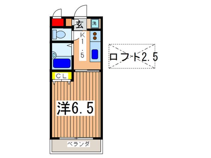 ASK堀ノ内(1K/2階)の間取り写真