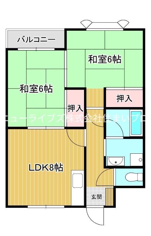 三東ハイツ(2DK/3階)の間取り写真