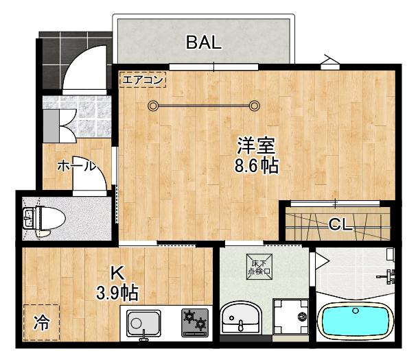 AETAS TERRACE(1K/1階)の間取り写真