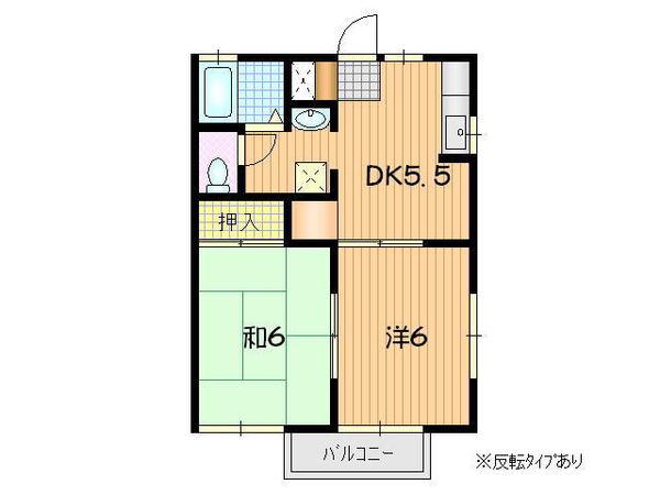 パストラルハイツ2号(2DK/2階)の間取り写真