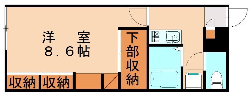 レオパレスJYURAKUII(1K/2階)の間取り写真