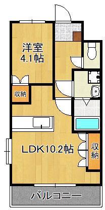 メイプル館(1LDK/1階)の間取り写真