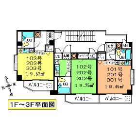 アグレイアー有瀬(1K/1階)の間取り写真