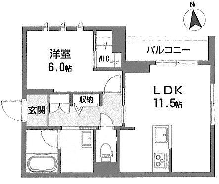ベリテ常盤台(1LDK/2階)の間取り写真