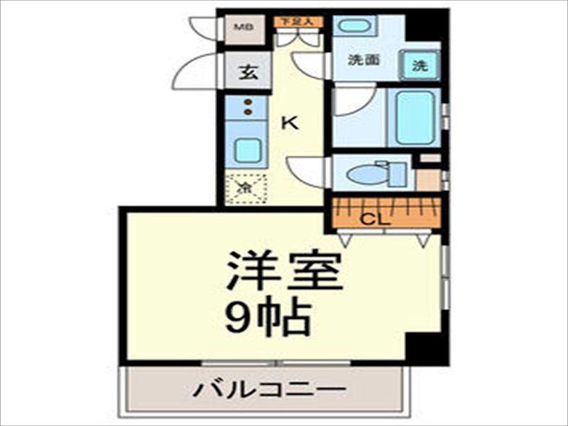 ALLGO GRATO(1K/4階)の間取り写真