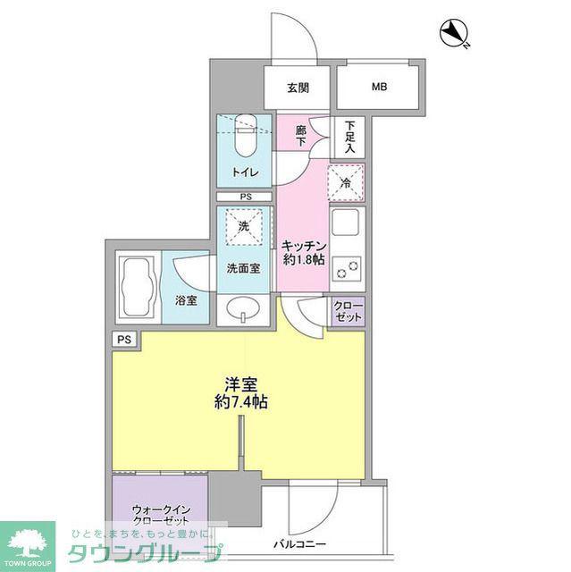 ル メイユ 横浜関内(1K/4階)の間取り写真