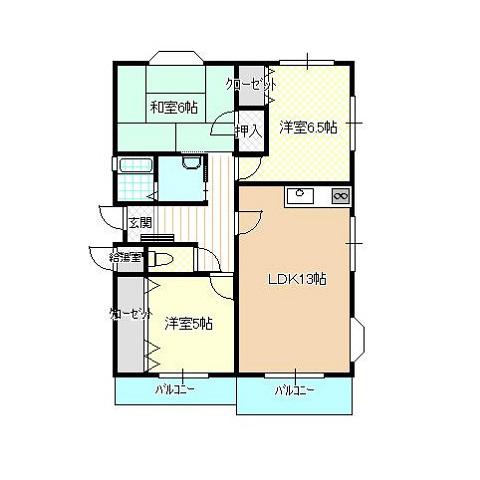 パークタウン参番館(3LDK/1階)の間取り写真