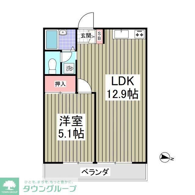IZUMIX・2B(1K/1階)の間取り写真