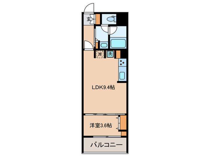 HF目黒行人坂レジデンス(1LDK/3階)の間取り写真