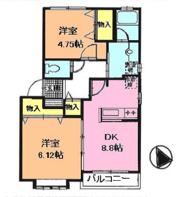 ドリームSEFA(2DK/1階)の間取り写真