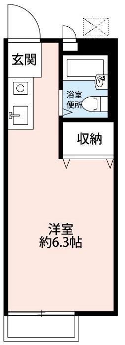 アメニティー(ワンルーム/2階)の間取り写真