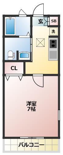 ロイヤルコート恵比寿(1K/1階)の間取り写真