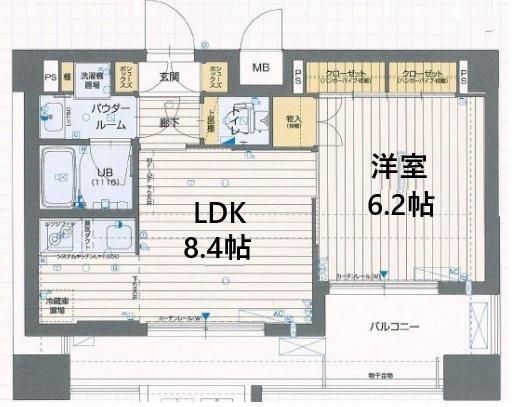 アスヴェル神戸駅前(1LDK/13階)の間取り写真