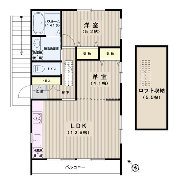ラ・エテルニテ西ケ原(2LDK/2階)の間取り写真