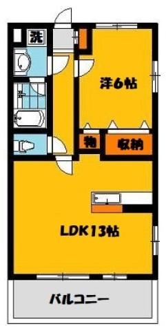 センチュリア城南A棟(1LDK/1階)の間取り写真