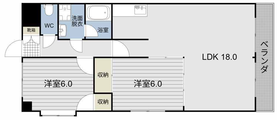 日宝エミール天文館(2LDK/8階)の間取り写真