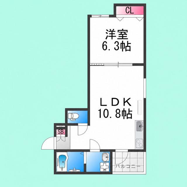 BIENART ビアンアート(1LDK/3階)の間取り写真