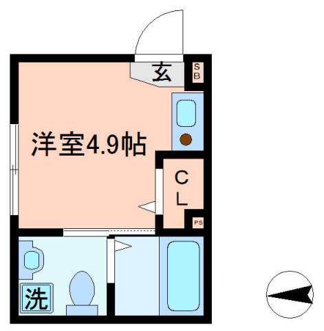 フェリオ押上(ワンルーム/3階)の間取り写真